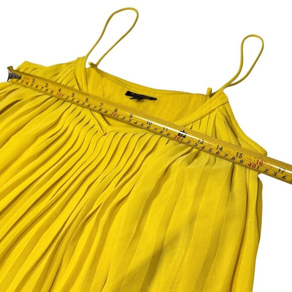 Massimo Dutti Pleated Babydoll Cami Top Sz.M Yellow Flowy Dopamine Coquette Y2K - Picture 9 of 14